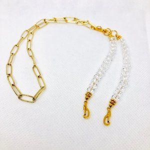 Spiritual crystals w/24K gold filled mask holder